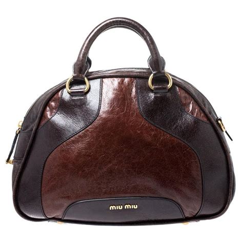 miu miu bowling bag|Leather top.